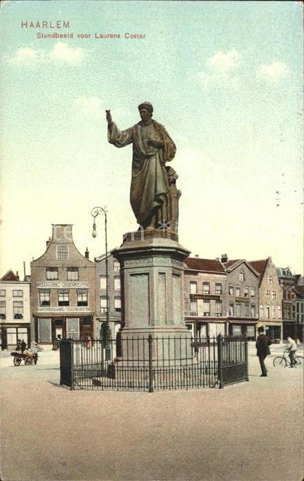 Haarlem Standbeeld Laurens Coster Monument Denk