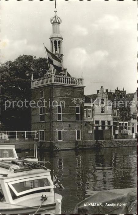 Alkmaar Accijnstoren Kanal Motorboot