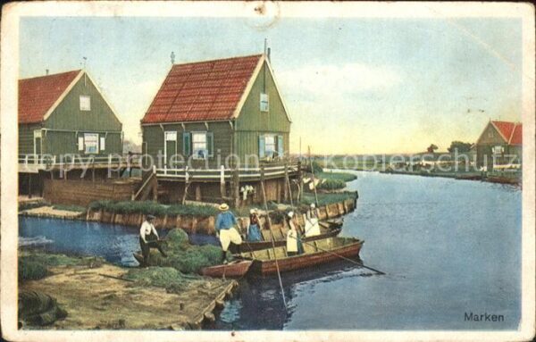 Marken Wohnhäuser auf der Insel Boot