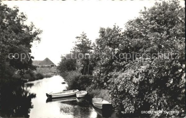Oudkerk Partie am Fluss Boot