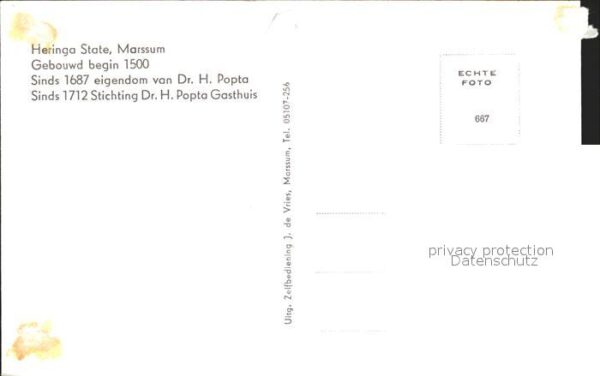 Marssum Heringa State Dr. Popta Slot Schloss – Bild 2
