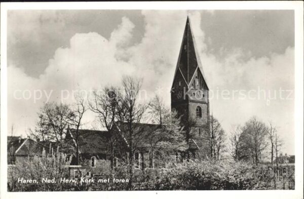 Haren Groningen Ned Herv Kerk met toren Kirche
