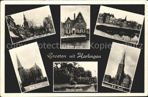 Harlingen Friesland Voorstraat Oude gevels Noorderhaven Ker