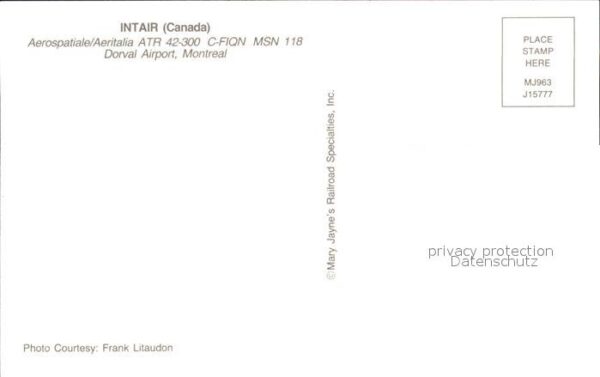 Flugzeuge Zivil INTAIR (Canada) Aeropspatiala/ Aeritali – Bild 2
