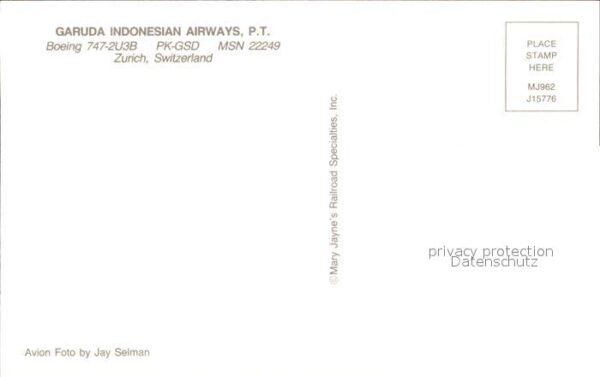Flugzeuge Zivil GARDUA INDONESIAN AIRWAYS P.T. Boeing 7 – Bild 2