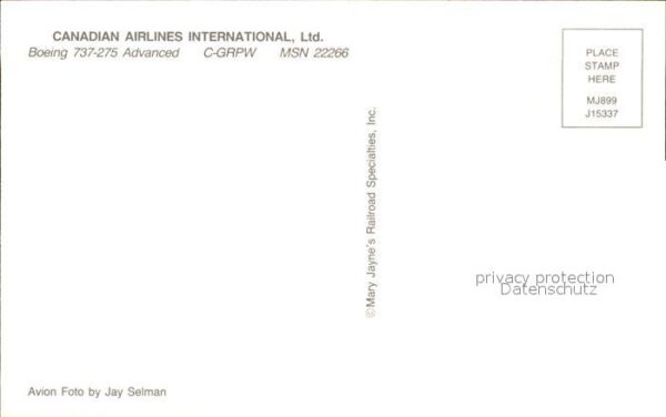 Flugzeuge Zivil Canadian Airlines International Boeing – Bild 2