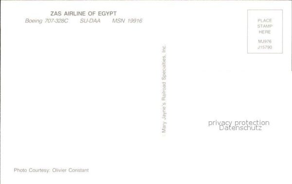 Flugzeuge Zivil Zas Airline of Egypt Boeing 707-328C SU – Bild 2