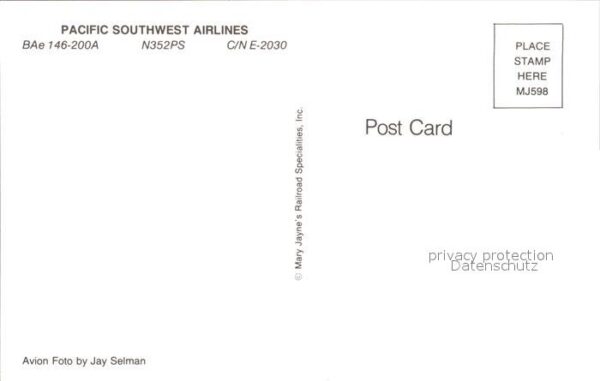 Flugzeuge Zivil Pacific Southwest Airlines BAe 146-200A – Bild 2