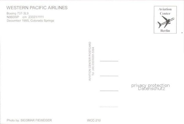 Flugzeuge Zivil WESTERN PACIFIC AIRLINES Boeing 737-3L – Bild 2