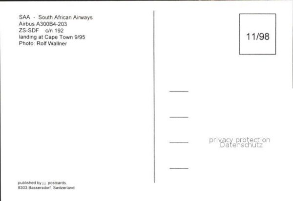 Flugzeuge Zivil SAA South African Airways Airbus A 300B – Bild 2