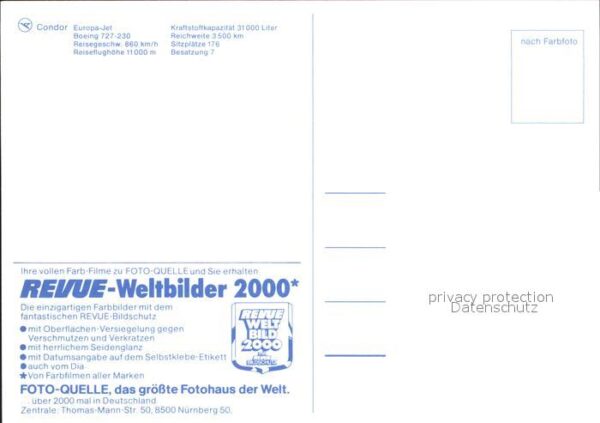 Flugzeuge Zivil Condor Europa-Jet Boeing 727-230 – Bild 2