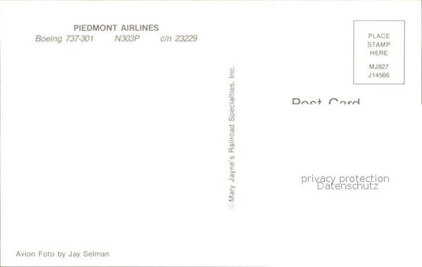 Flugzeuge Zivil Piedmont Airlines Boeing 737-301 N303P – Bild 2