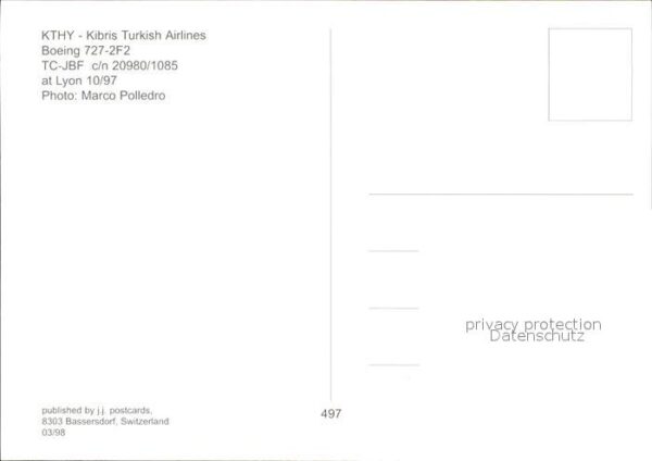 Flugzeuge Zivil KTHY Kibris Turkish Airlines Boeing 727 – Bild 2