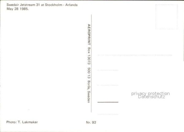 Flugzeuge Zivil Swedair Jetstream 31 SE-IPD – Bild 2
