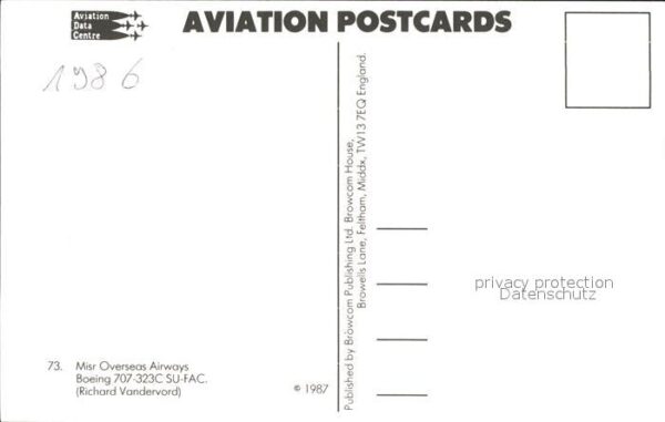 Flugzeuge Zivil Misr Overseas Airways Boeing 707-323C S – Bild 2