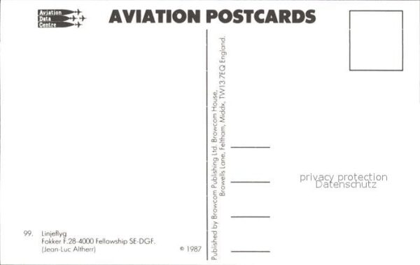 Flugzeuge Zivil Linjeflyg Fokker F.28-4000 Fellowship S – Bild 2