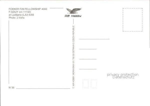 Flugzeuge Zivil Palair Macedonian Fokker F28 Fellowship – Bild 2