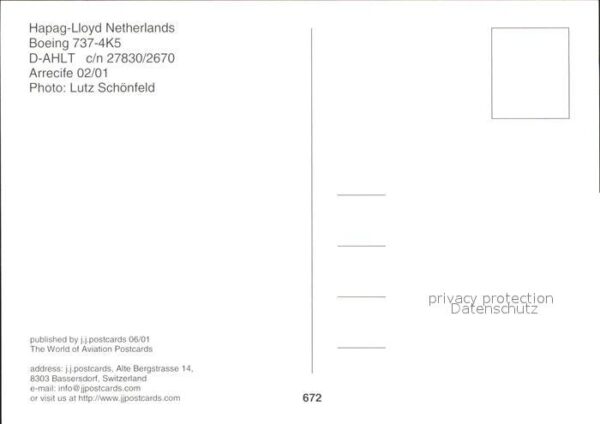 Flugzeuge Zivil Hapag-Lloyd Netherlands Boeing 737-4K5 – Bild 2
