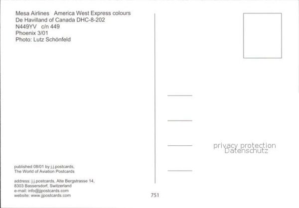 Flugzeuge Zivil Mesa Airlines America West Express colo – Bild 2