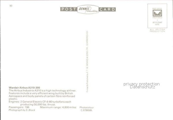 Flugzeuge Zivil Wardair Canada Airbus A310-300 – Bild 2