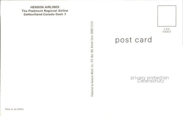 Flugzeuge Zivil Henson Airlines Piedmont Regional Airli – Bild 2