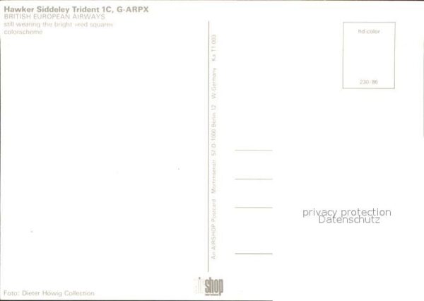 Flugzeuge Zivil British European Airways Hawker Siddele – Bild 2