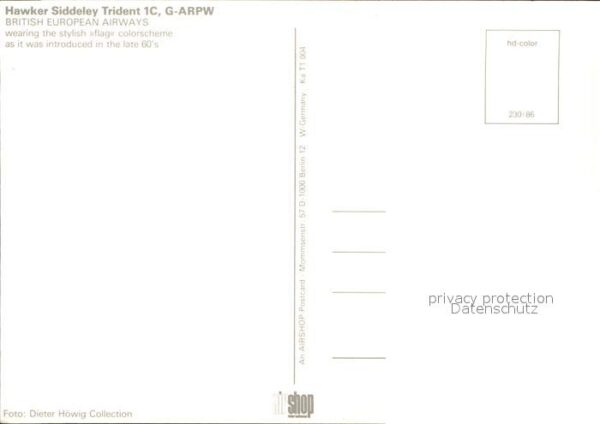 Flugzeuge Zivil British European Airways Hawker Siddele – Bild 2