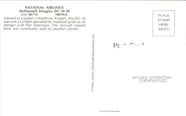 Flugzeuge Zivil National Airlines McDonnell Douglas DC- – Bild 2