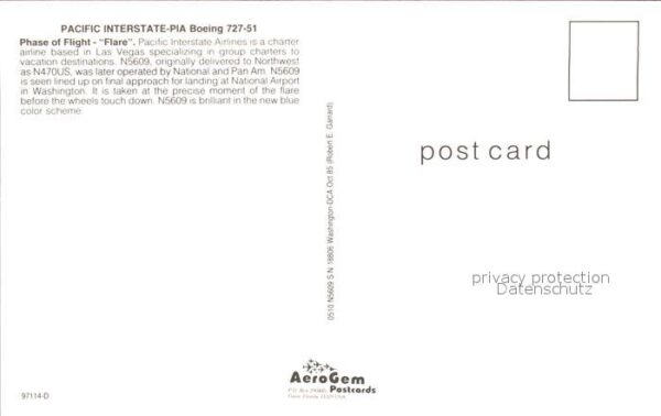 Flugzeuge Zivil Pacific Interstae Pia Boeing 727-51 N56 – Bild 2