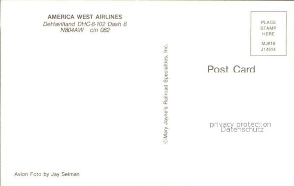 Flugzeuge Zivil America West Airlines DeHavilland DHC-8 – Bild 2