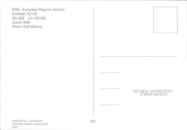Flugzeuge Zivil ERA European Regions Airlines Embraer R – Bild 2