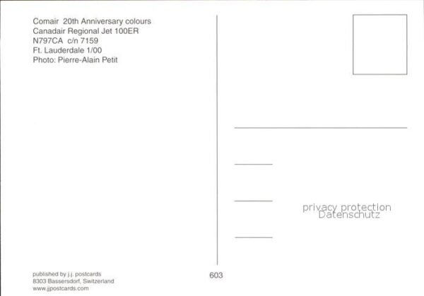 Flugzeuge Zivil Comair 20th Anniversary colours Canadai – Bild 2