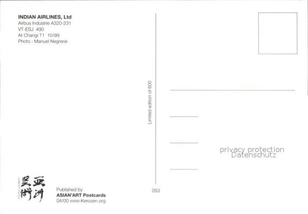Flugzeuge Zivil Indian Airlines Ltd Airbus Industrie A3 – Bild 2