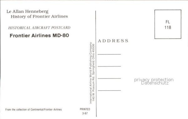 Flugzeuge Zivil Frontier Airlines MD-80 N9803F – Bild 2