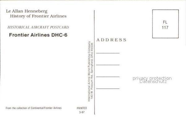 Flugzeuge Zivil Frontier Airlines DHC-6 N982FL – Bild 2