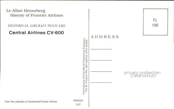 Flugzeuge Zivil Central Airlines CV-600 – Bild 2