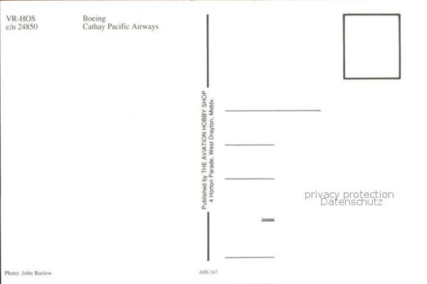 Flugzeuge Zivil Cathay Pacific Airways Boeing VR-HOS c/ – Bild 2
