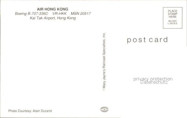 Flugzeuge Zivil Air Hong Kong Boeing B-707-336C VR-HKK – Bild 2