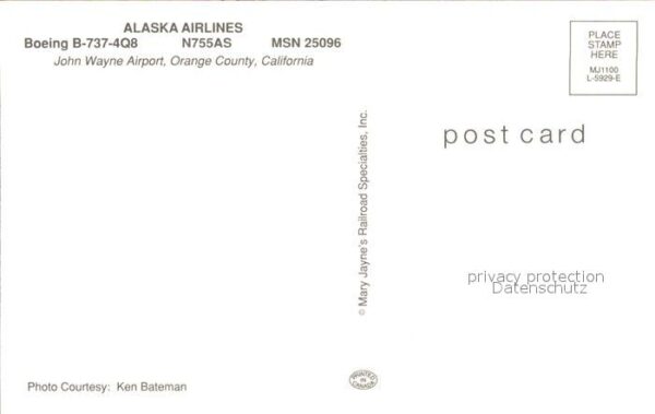 Flugzeuge Zivil Alaska Airlines Boeing B-737-4Q8 N755AS – Bild 2