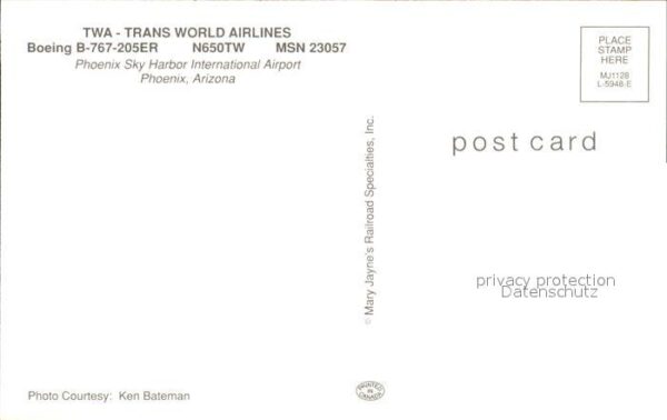 Flugzeuge Zivil TWA Trans World Airlines Boeing B-767-2 – Bild 2