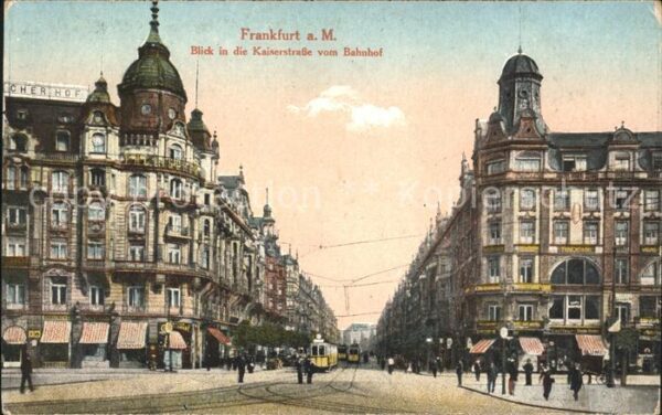 Frankfurt Main Blick in die Kaiserstrasse vom Bahnhof