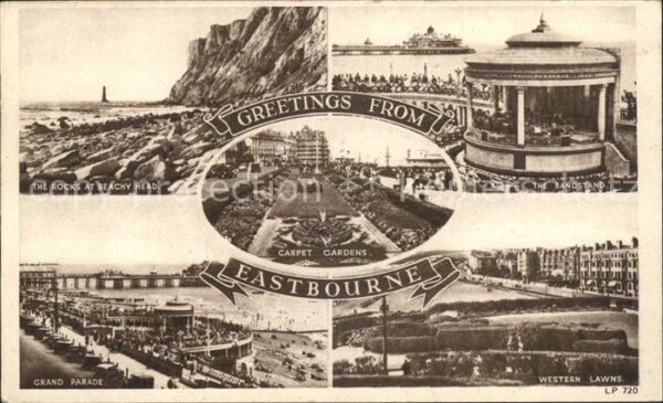 Eastbourne Sussex Rocks at Beachy Head Bandstand Western