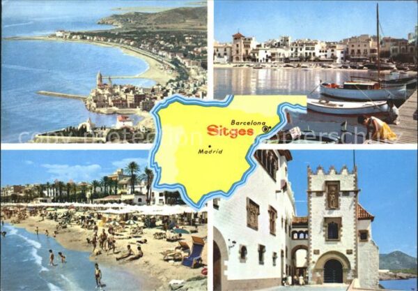 Sitges Playa de Oro Goldener Strand Fischerboo