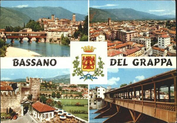 Bassano del Grappa Teilansichten Brücke Wappen Krone