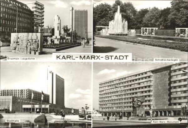 Karl-Marx-Stadt Ensemble Lobgedichte Schlossteichanlage