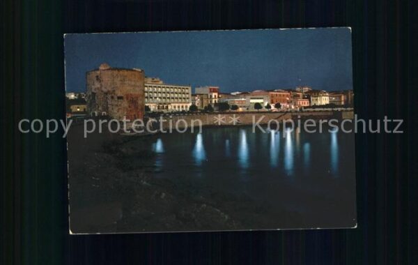 Alghero Lungomare Notturno Seepromenade bei Nac