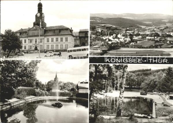 Koenigsee Thueringen Rathaus am Markt Blick vom Gebörne Gold