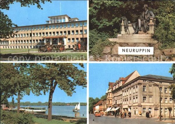 Neuruppin Poliklinik Fontane Denkmal Dampferanleg
