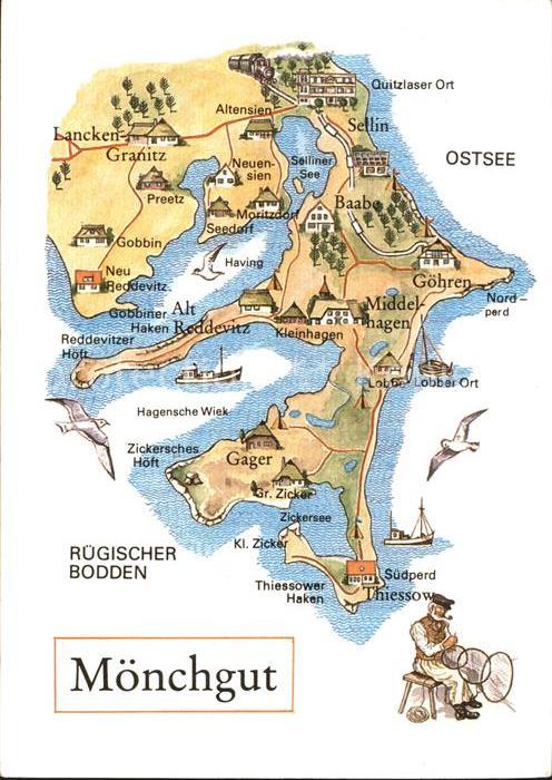 Moenchgut Ruegen Landkarte Rügischer Bodden
