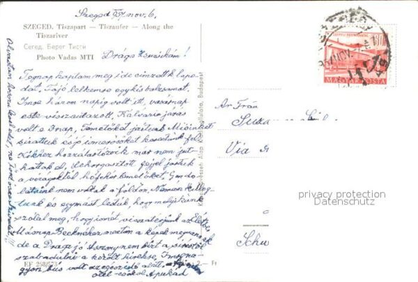 Szeged Tiszaufer Ruderboot Kirche – Bild 2